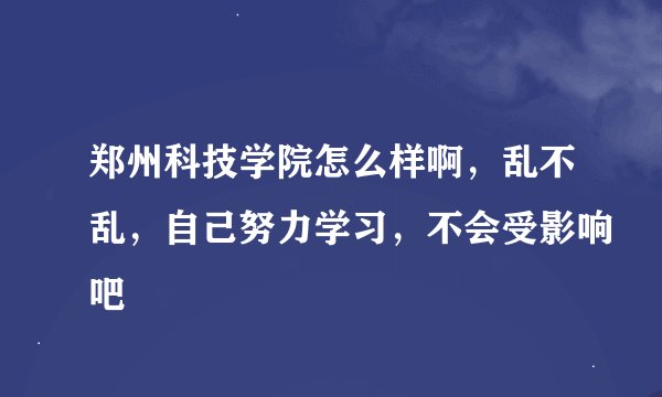 郑州科技学院怎么样啊，乱不乱，自己努力学习，不会受影响吧