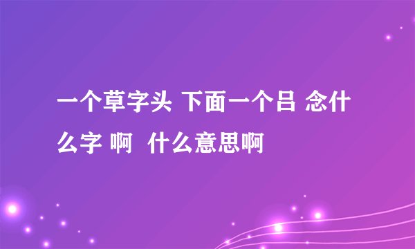 一个草字头 下面一个吕 念什么字 啊  什么意思啊