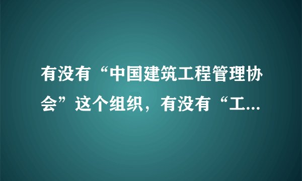 有没有“中国建筑工程管理协会”这个组织，有没有“工程建造师”这个从业资格？
