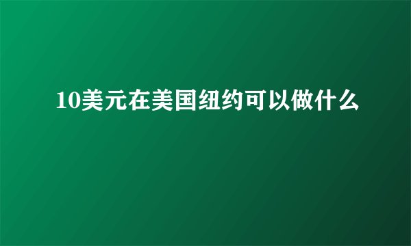 10美元在美国纽约可以做什么