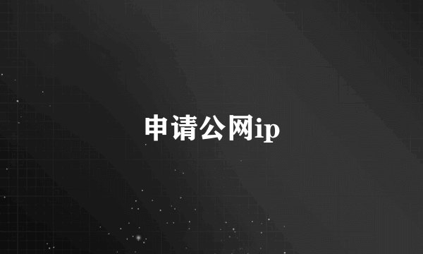 申请公网ip