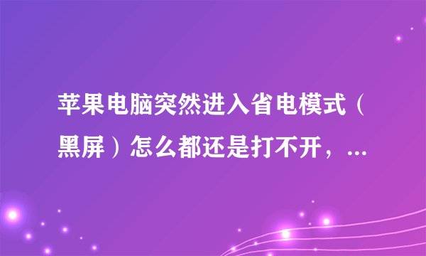 苹果电脑突然进入省电模式（黑屏）怎么都还是打不开，长按电源键也没