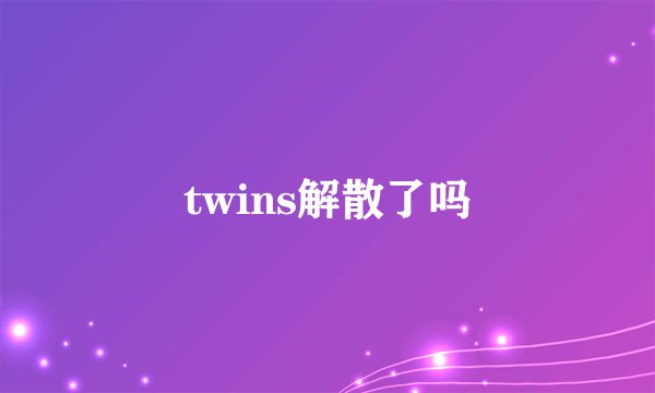 twins解散了吗