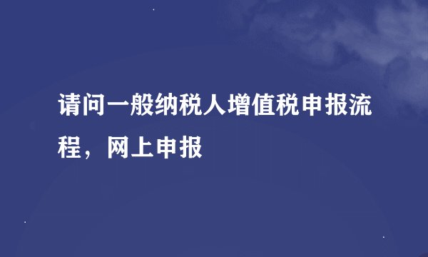 请问一般纳税人增值税申报流程，网上申报