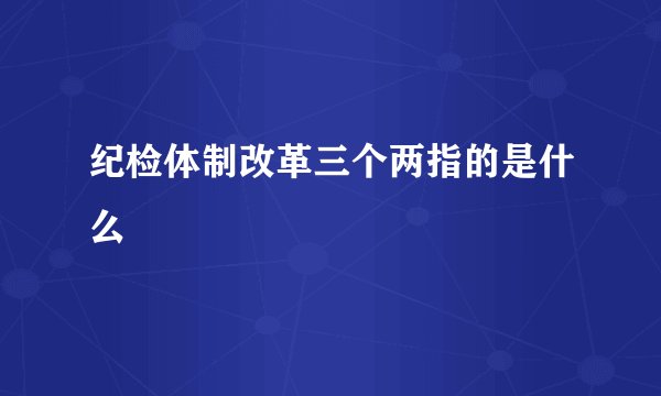 纪检体制改革三个两指的是什么