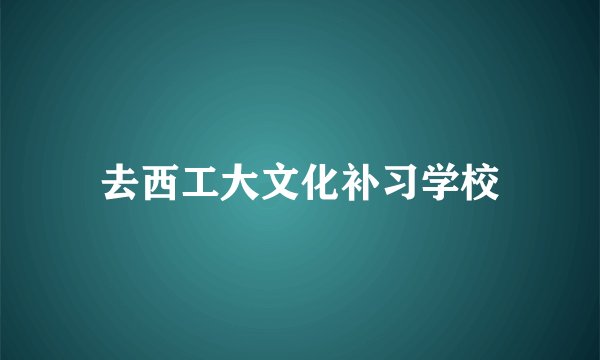 去西工大文化补习学校