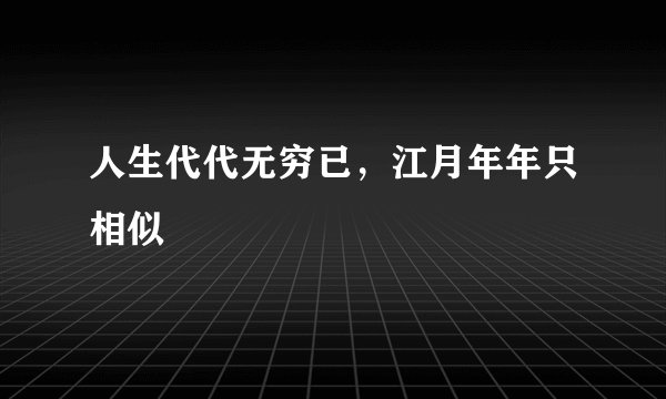 人生代代无穷已，江月年年只相似