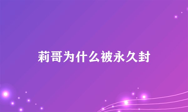 莉哥为什么被永久封