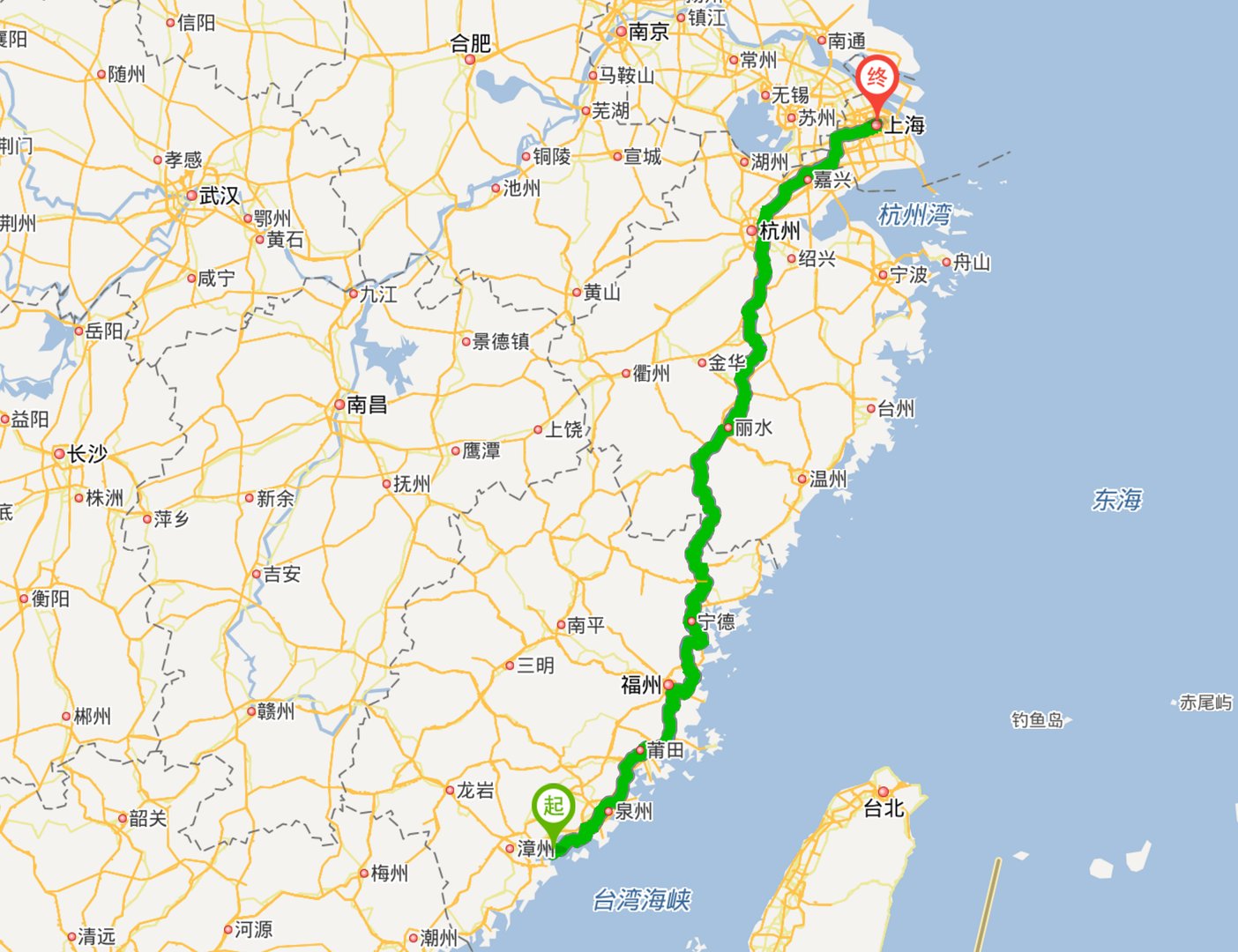 福建厦门到上海有多远？