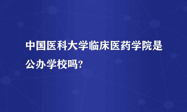 中国医科大学临床医药学院是公办学校吗?