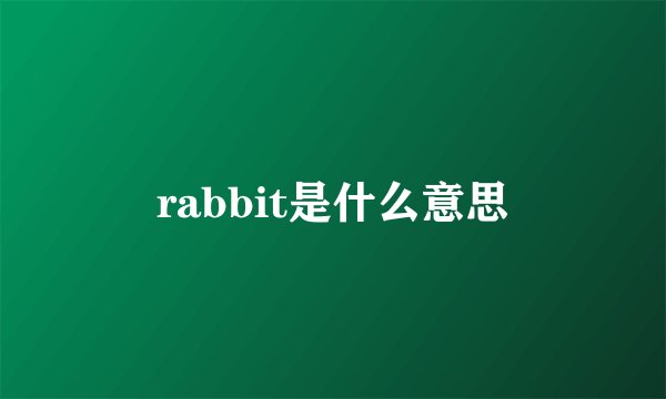 rabbit是什么意思
