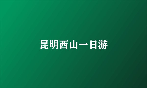 昆明西山一日游