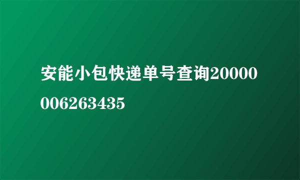 安能小包快递单号查询20000006263435