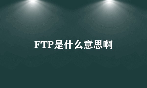 FTP是什么意思啊