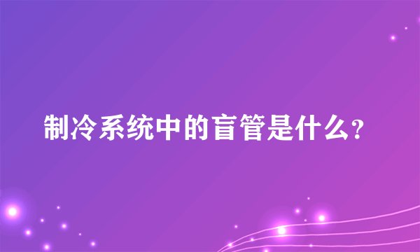 制冷系统中的盲管是什么？