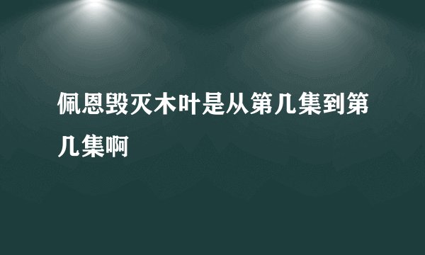 佩恩毁灭木叶是从第几集到第几集啊