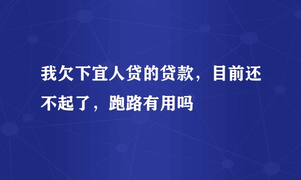 我欠下宜人贷的贷款，目前还不起了，跑路有用吗