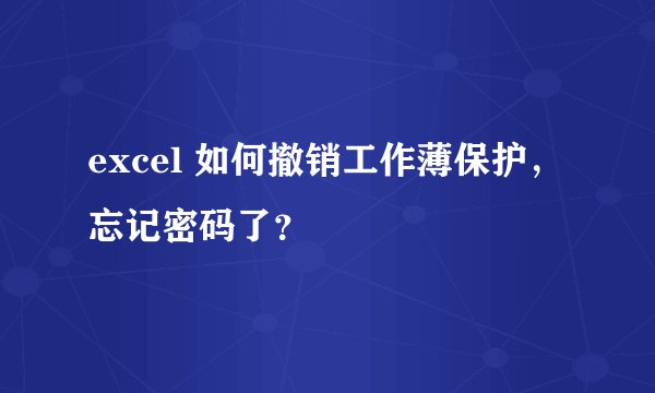 excel 如何撤销工作薄保护，忘记密码了？