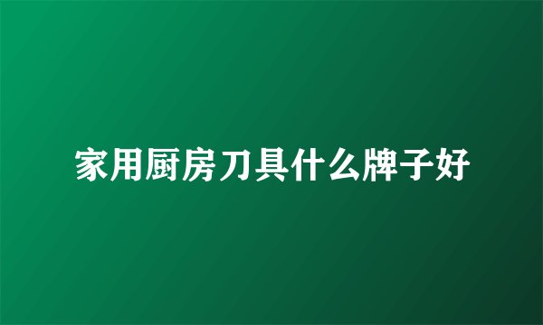 家用厨房刀具什么牌子好