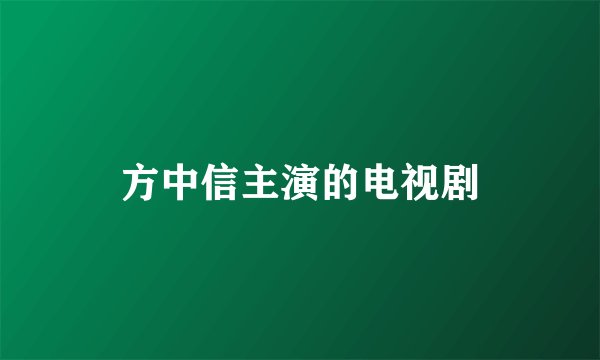 方中信主演的电视剧