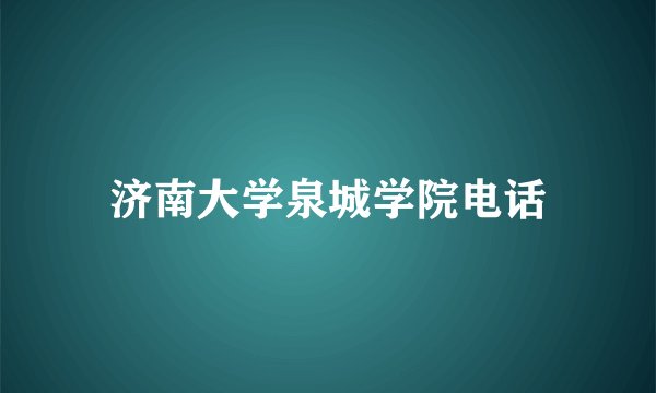 济南大学泉城学院电话