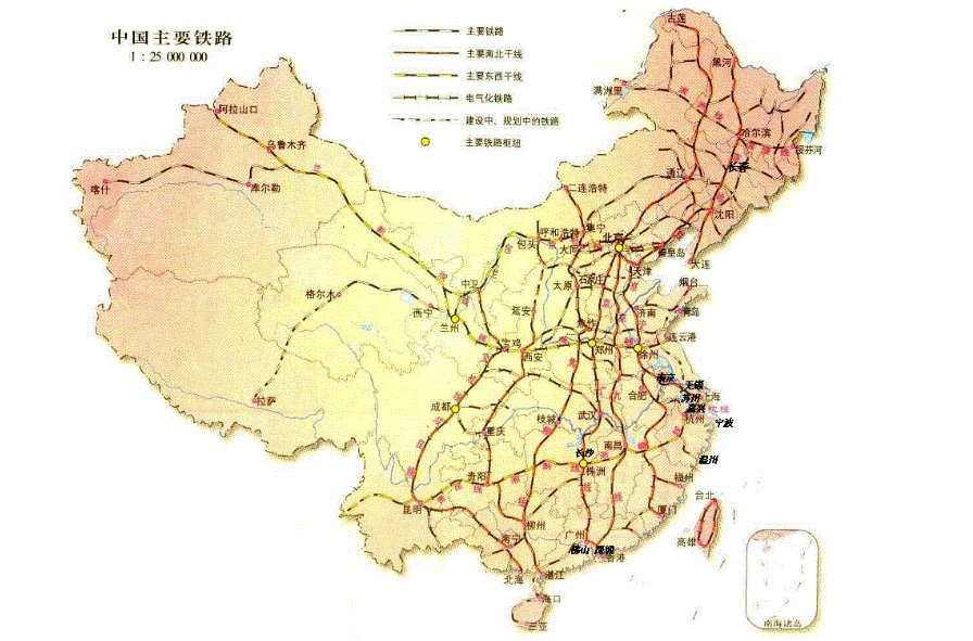 中国铁路网地图