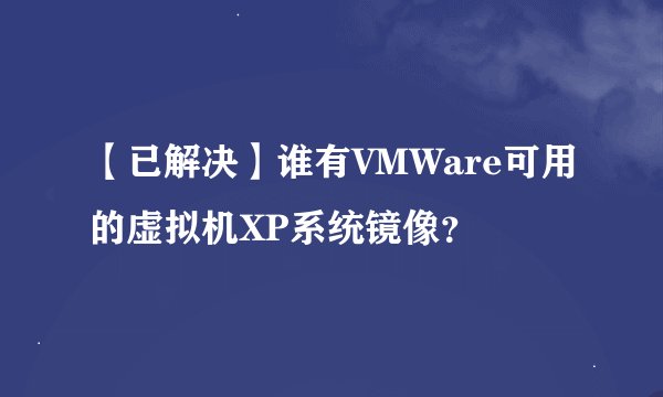 【已解决】谁有VMWare可用的虚拟机XP系统镜像？