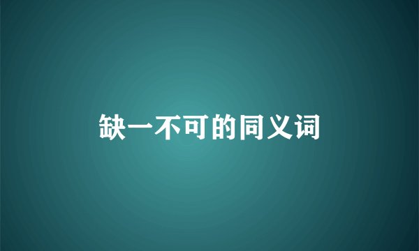 缺一不可的同义词