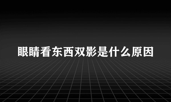 眼睛看东西双影是什么原因