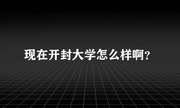 现在开封大学怎么样啊？