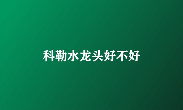 科勒水龙头好不好