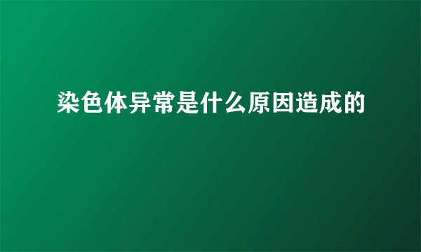 染色体异常是什么原因造成的