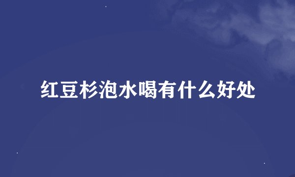 红豆杉泡水喝有什么好处