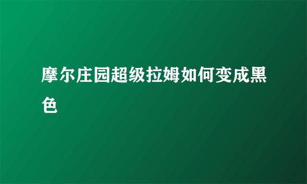 摩尔庄园超级拉姆如何变成黑色