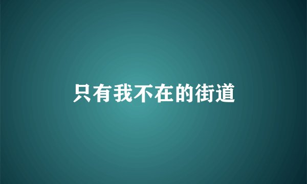 只有我不在的街道