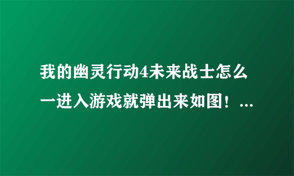 我的幽灵行动4未来战士怎么一进入游戏就弹出来如图！我的系统是W7的！请问是什么问题！最好详细一点