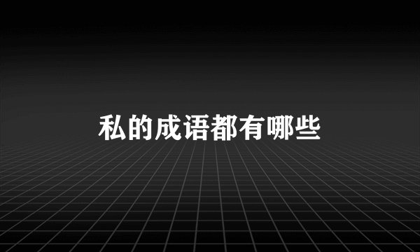 私的成语都有哪些