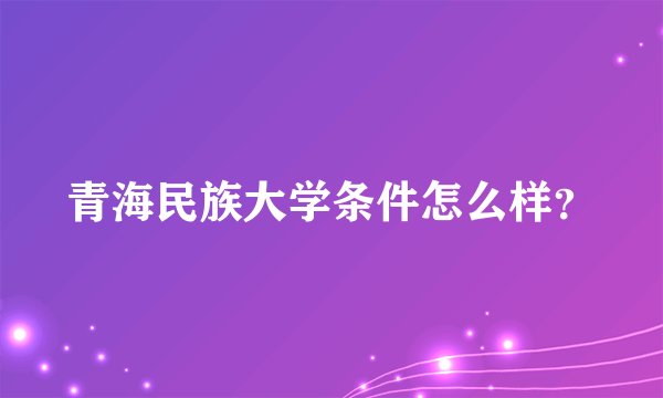 青海民族大学条件怎么样？