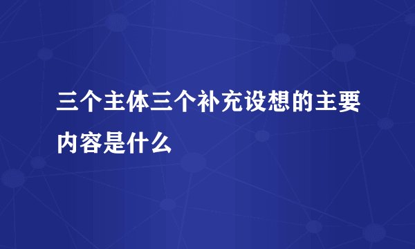 三个主体三个补充设想的主要内容是什么