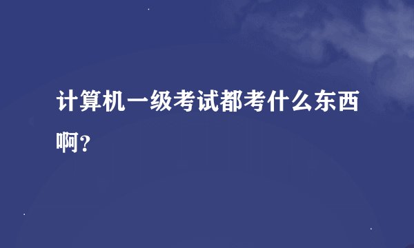 计算机一级考试都考什么东西啊？