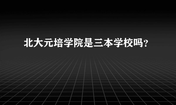 北大元培学院是三本学校吗？