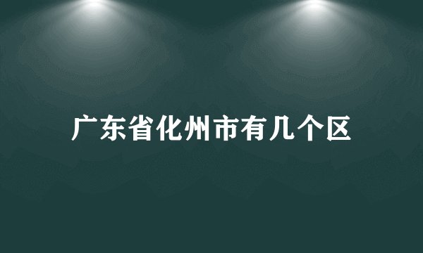 广东省化州市有几个区