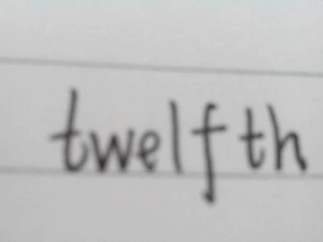 twelve 的序数词
