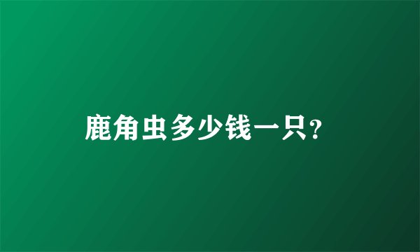鹿角虫多少钱一只？