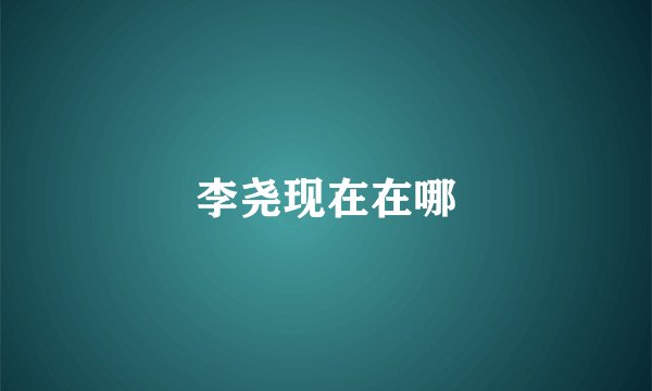 李尧现在在哪