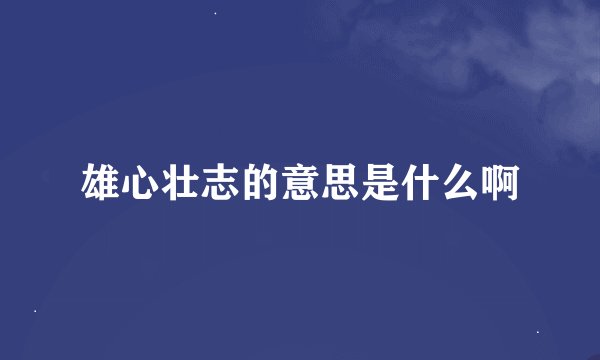 雄心壮志的意思是什么啊