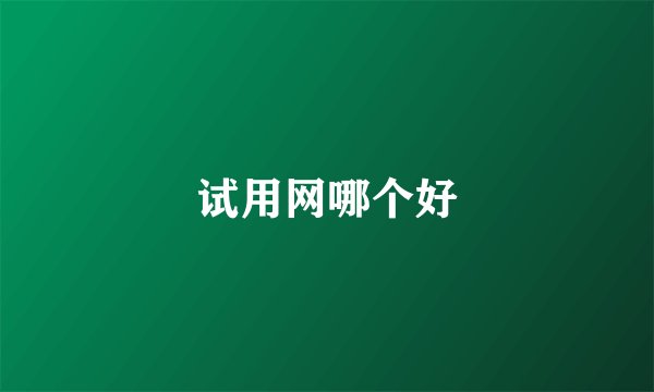 试用网哪个好