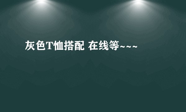 灰色T恤搭配 在线等~~~