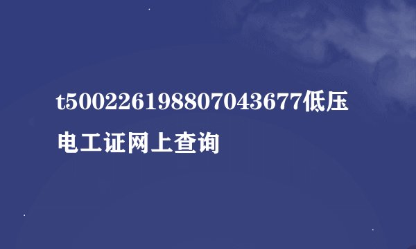 t500226198807043677低压电工证网上查询