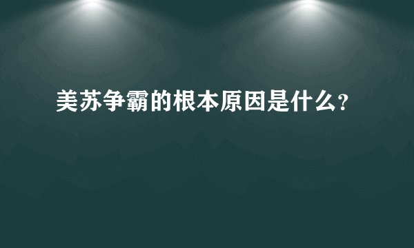 美苏争霸的根本原因是什么？